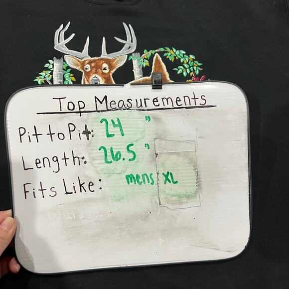 VTG 90s Men's Jerzees Field Marsh & Wood Deer Buck Fall Crewneck Sweatshirt XL - Picture 6 of 6